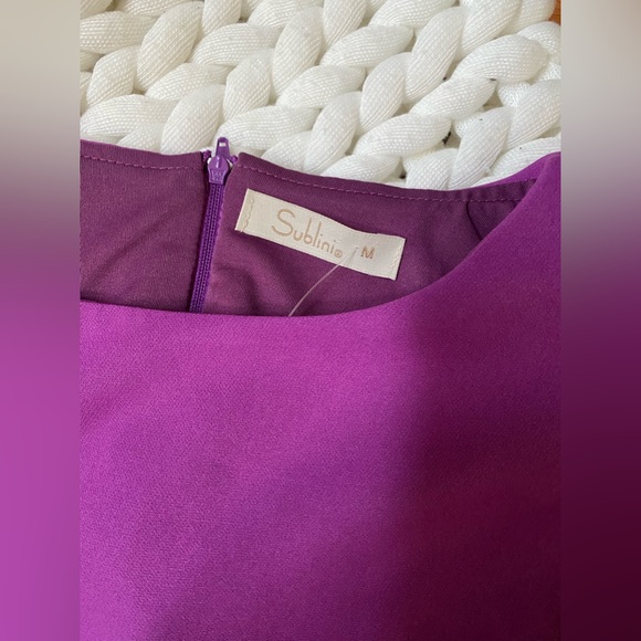Sublini NWT  Women's Shoulder Pad Tank Dress Sleeveless/ Purple Size M . - Picture 7 of 13